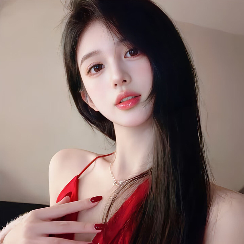 新年红色氛围女头