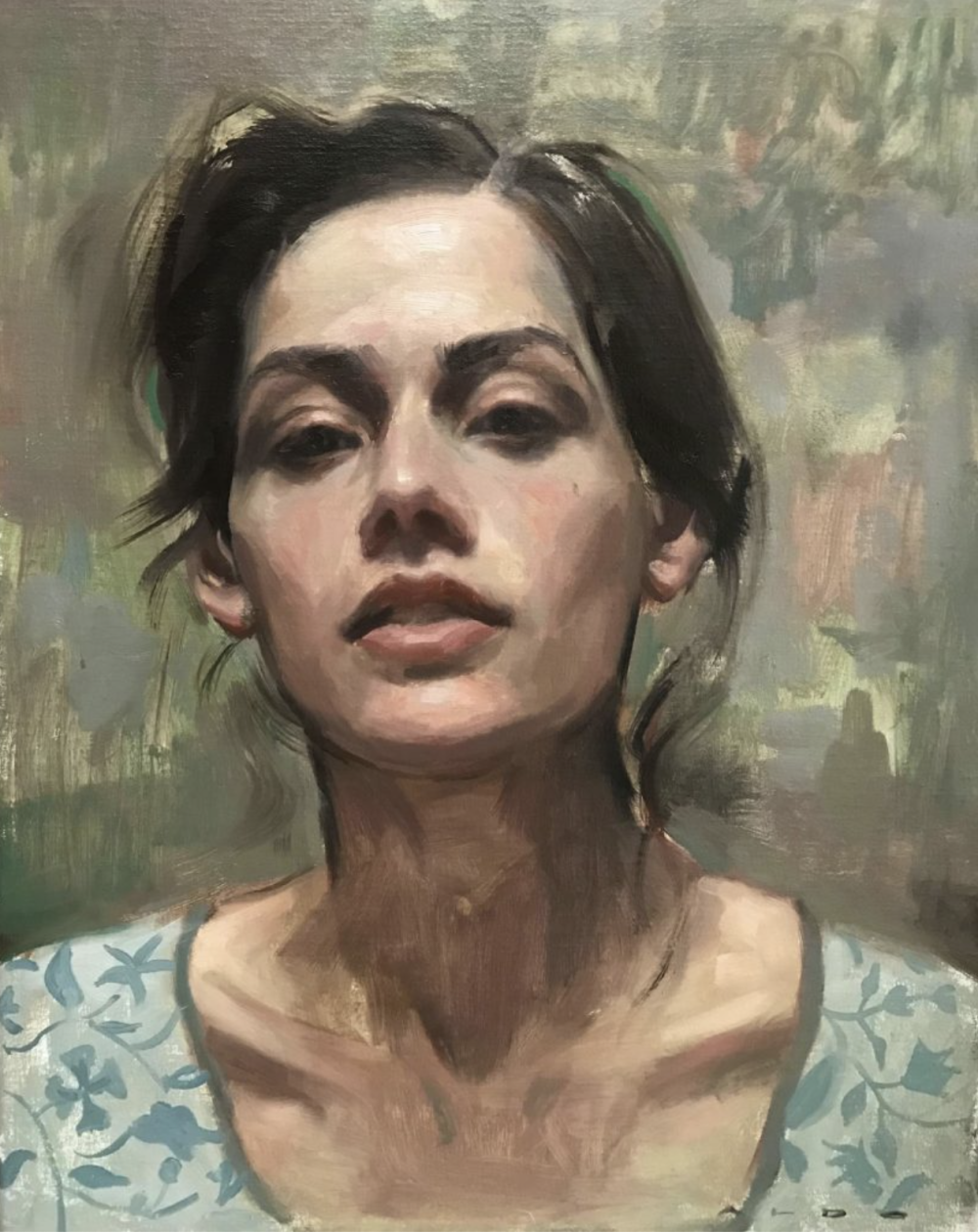 奥尔多·鲍尔丁（b. 1960）是现居法国南部的英国当代具象画家，以其兼具电影感与情绪张力的叙事肖像作品而闻名。鲍尔丁的作品以“开放式情境”著称：画面常描绘日常生活中的瞬间——如咖啡馆一隅、喷泉旁的等待者、街头沉思的人群，无明确故事结局，却充满隐秘张力。他认为肢体语言比语言更能传达情绪，因此通过姿态与空间安排构造叙事悬念，观者仿佛置身电影场景。