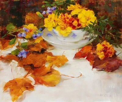 凯西·安德森（Kathy Anderson）美国女画家。她以对花卉和花园的独特诠释以及优美的风景而闻名，主要从事生活中的油画作品创作。