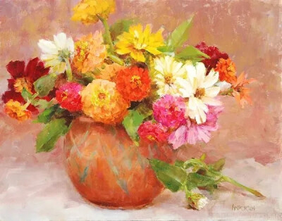 凯西·安德森（Kathy Anderson）美国女画家。她以对花卉和花园的独特诠释以及优美的风景而闻名，主要从事生活中的油画作品创作。