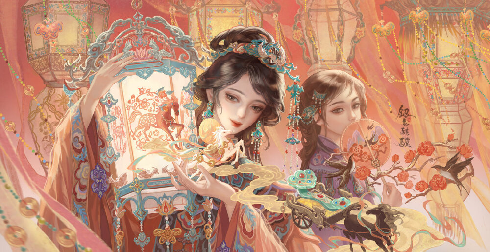 中国非遗 · 花灯｜画师：银色骐骥
既是花灯主题也是马年主题，祝大家马年吉运纵横，幸福安康！！ ​