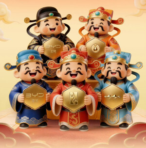 比亚迪五路财神品牌勋章