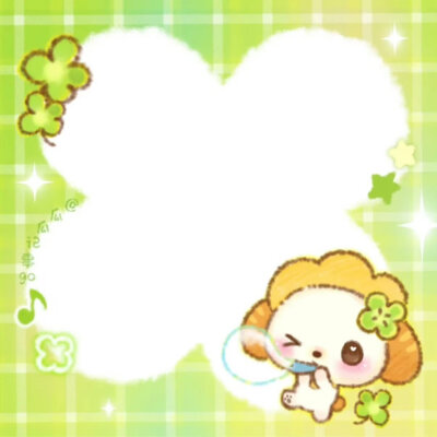 绿色四叶草便签素材