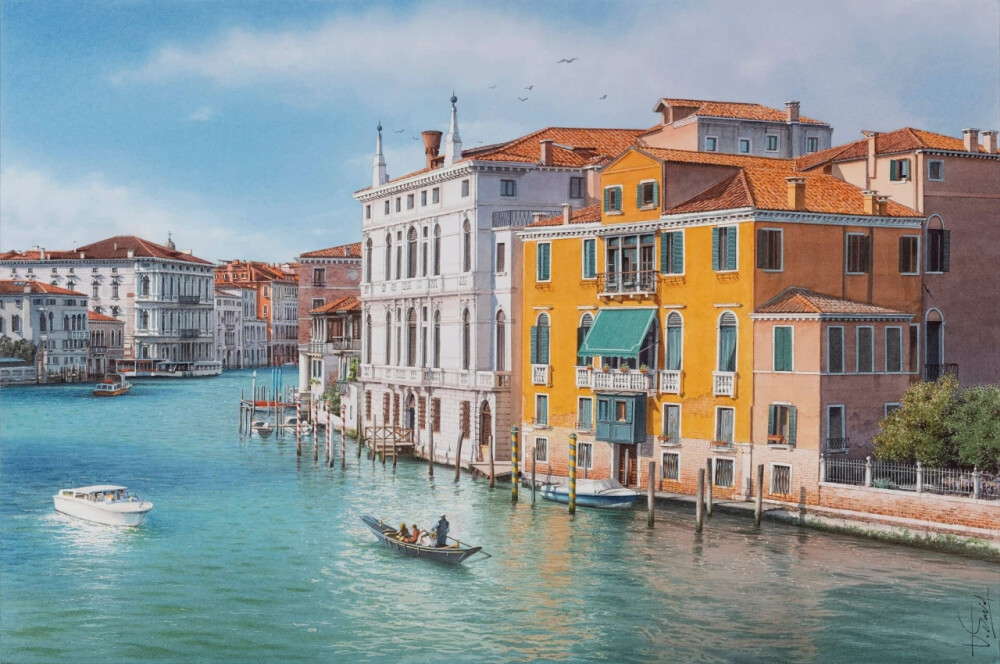 这位把水彩玩得如此高深莫测的艺术家
就是来自法国巴黎的水彩画家
Thierry Duval
他现在虽已经70岁了
依旧致力于超写实水彩创作中乐此不疲
几乎每个星期，都能在INS上看到他更新作品
