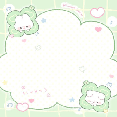 绿色四叶草便签素材