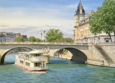 这位把水彩玩得如此高深莫测的艺术家
就是来自法国巴黎的水彩画家
Thierry Duval
他现在虽已经70岁了
依旧致力于超写实水彩创作中乐此不疲
几乎每个星期，都能在INS上看到他更新作品
