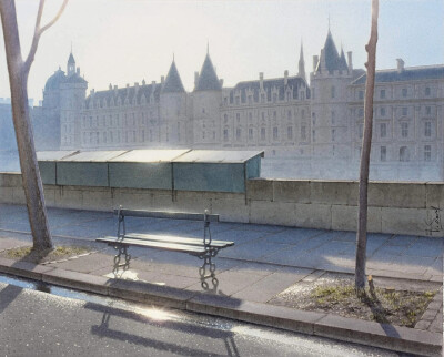 这位把水彩玩得如此高深莫测的艺术家
就是来自法国巴黎的水彩画家
Thierry Duval
他现在虽已经70岁了
依旧致力于超写实水彩创作中乐此不疲
几乎每个星期，都能在INS上看到他更新作品
