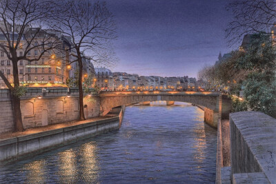 这位把水彩玩得如此高深莫测的艺术家
就是来自法国巴黎的水彩画家
Thierry Duval
他现在虽已经70岁了
依旧致力于超写实水彩创作中乐此不疲
几乎每个星期，都能在INS上看到他更新作品
