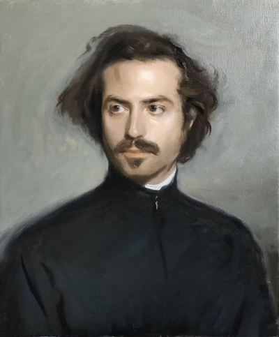 加布里埃尔·J·刘易斯（英国伦敦）是一位将传统精细写实与现代视觉语言完美融合的年轻画家。他不仅技艺扎实，还勇于在古典题材中注入个人表达与当代张力，他以精细肖像与历史题材重构见长。加布里埃尔擅长古典写实的…