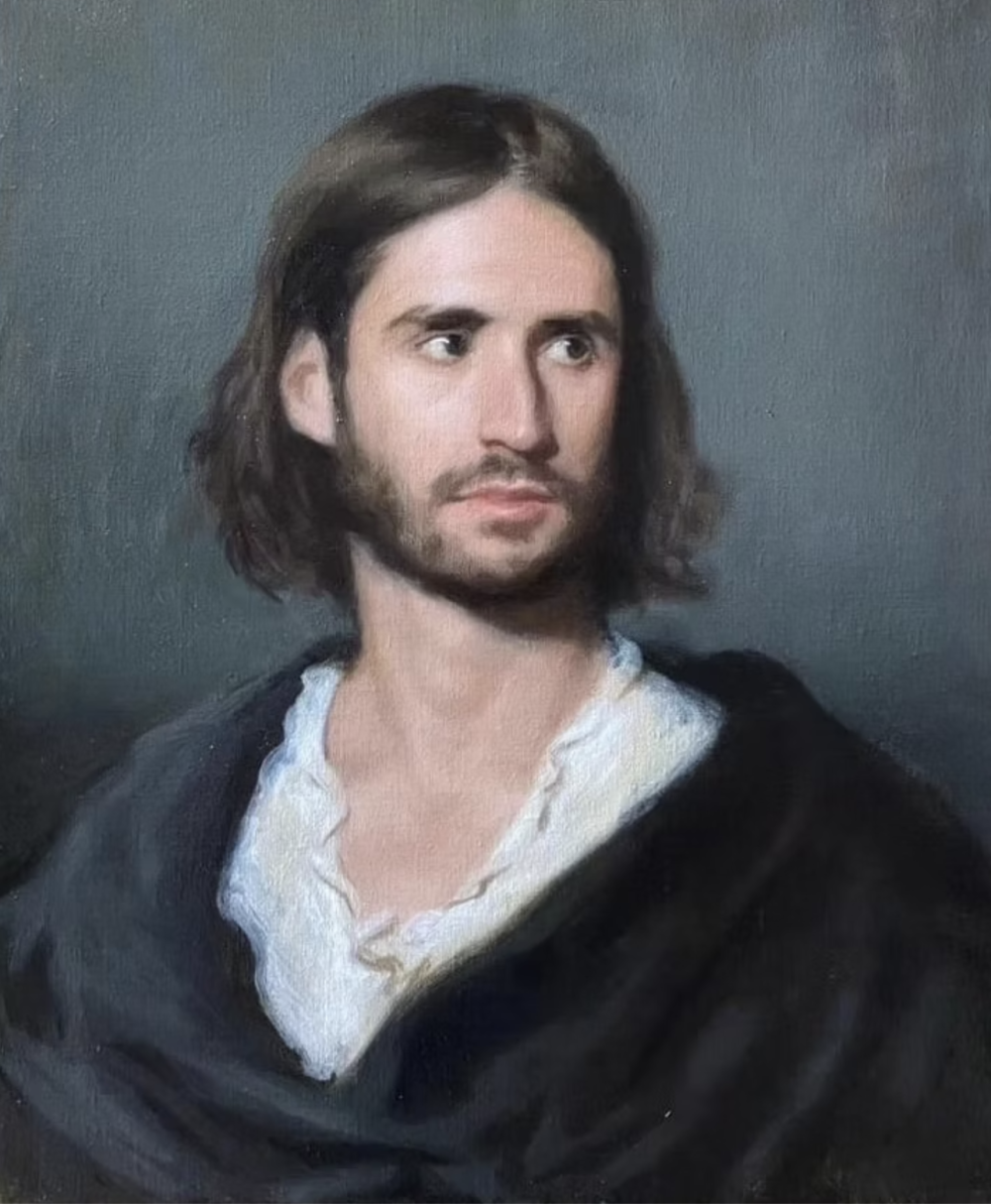 加布里埃尔·J·刘易斯（英国伦敦）是一位将传统精细写实与现代视觉语言完美融合的年轻画家。他不仅技艺扎实，还勇于在古典题材中注入个人表达与当代张力，他以精细肖像与历史题材重构见长。加布里埃尔擅长古典写实的肖像、静物与风景创作，兼具文艺复兴传统与现代色彩张力。其作品融合 16–17 世纪大师笔触与前拉斐尔派清晰色调，同时注入当代个性化心理表达。其作品融合人体、静物与戏剧景致。