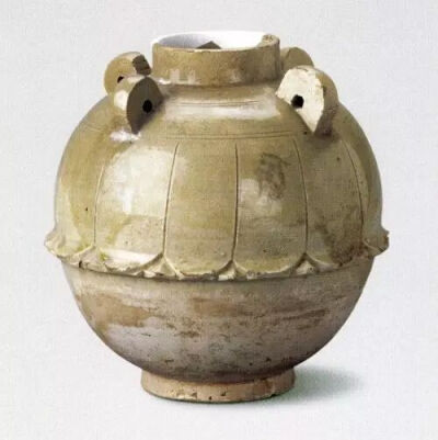 北朝  范粹墓出土白釉四系罐 河南博物院藏