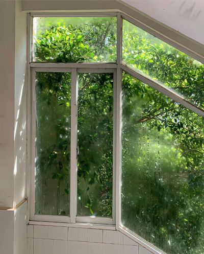 窗景背景图 绿色系背景图