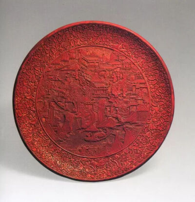 南宋 后赤壁赋图堆朱盘 
日本东京私人藏
