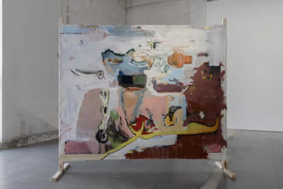 黄明达 《蓝猫之眼》2025年，布面丙烯装置，200 × 210 × 50 cm
