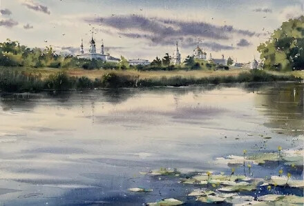 Galina Gomzina一直对水着迷：“水是真正的创造者。有时，它只停留一小段时间的画面，然后就消失了，随后出现了新的画面……而对于艺术家来说，将这些瞬间捕捉并描绘在画纸上是一件令人非常着迷的工作。