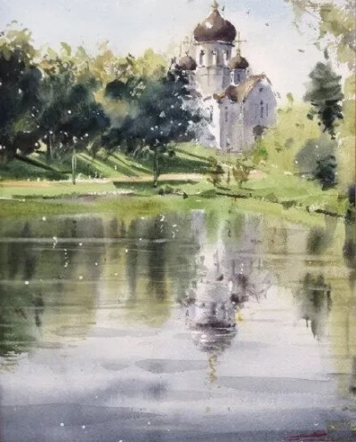 Galina Gomzina一直对水着迷：“水是真正的创造者。有时，它只停留一小段时间的画面，然后就消失了，随后出现了新的画面……而对于艺术家来说，将这些瞬间捕捉并描绘在画纸上是一件令人非常着迷的工作。