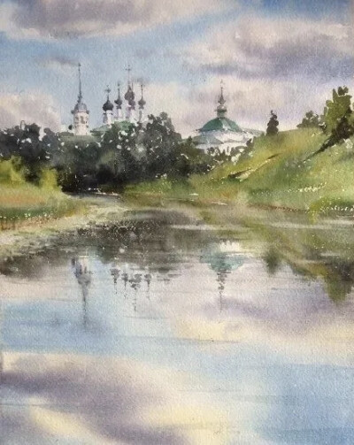 Galina Gomzina一直对水着迷：“水是真正的创造者。有时，它只停留一小段时间的画面，然后就消失了，随后出现了新的画面……而对于艺术家来说，将这些瞬间捕捉并描绘在画纸上是一件令人非常着迷的工作。