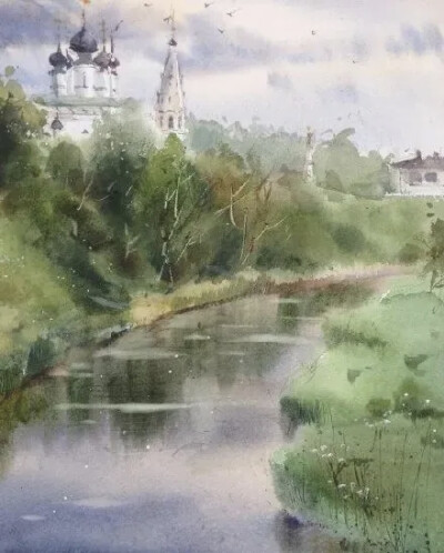 Galina Gomzina一直对水着迷：“水是真正的创造者。有时，它只停留一小段时间的画面，然后就消失了，随后出现了新的画面……而对于艺术家来说，将这些瞬间捕捉并描绘在画纸上是一件令人非常着迷的工作。