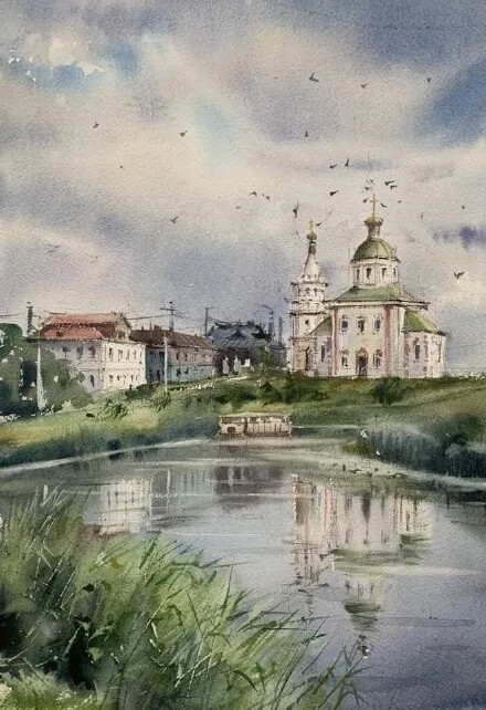 Galina Gomzina一直对水着迷：“水是真正的创造者。有时，它只停留一小段时间的画面，然后就消失了，随后出现了新的画面……而对于艺术家来说，将这些瞬间捕捉并描绘在画纸上是一件令人非常着迷的工作。