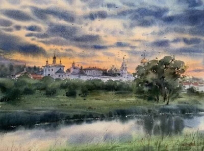 Galina Gomzina一直对水着迷：“水是真正的创造者。有时，它只停留一小段时间的画面，然后就消失了，随后出现了新的画面……而对于艺术家来说，将这些瞬间捕捉并描绘在画纸上是一件令人非常着迷的工作。