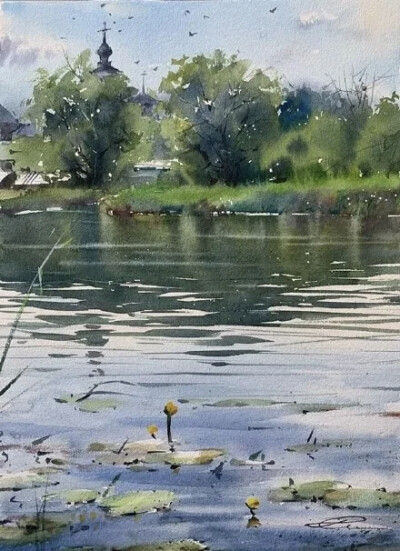 Galina Gomzina一直对水着迷：“水是真正的创造者。有时，它只停留一小段时间的画面，然后就消失了，随后出现了新的画面……而对于艺术家来说，将这些瞬间捕捉并描绘在画纸上是一件令人非常着迷的工作。