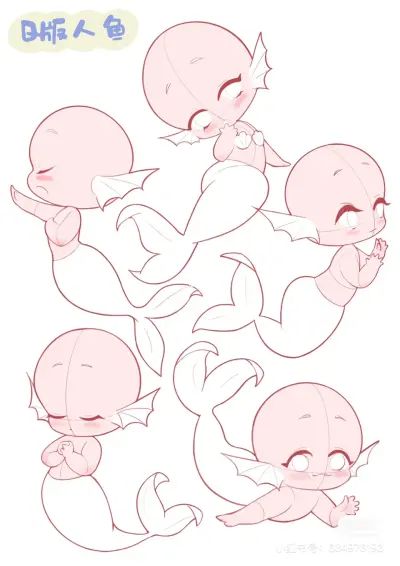 人体线稿，Q版，兽人