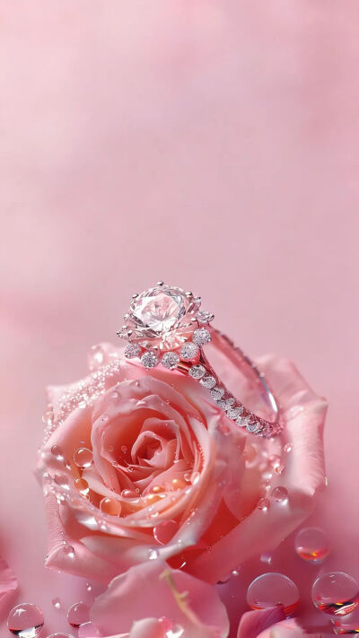 粉玫瑰与戒指