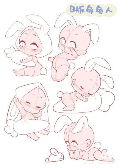 人体线稿，Q版，兽人