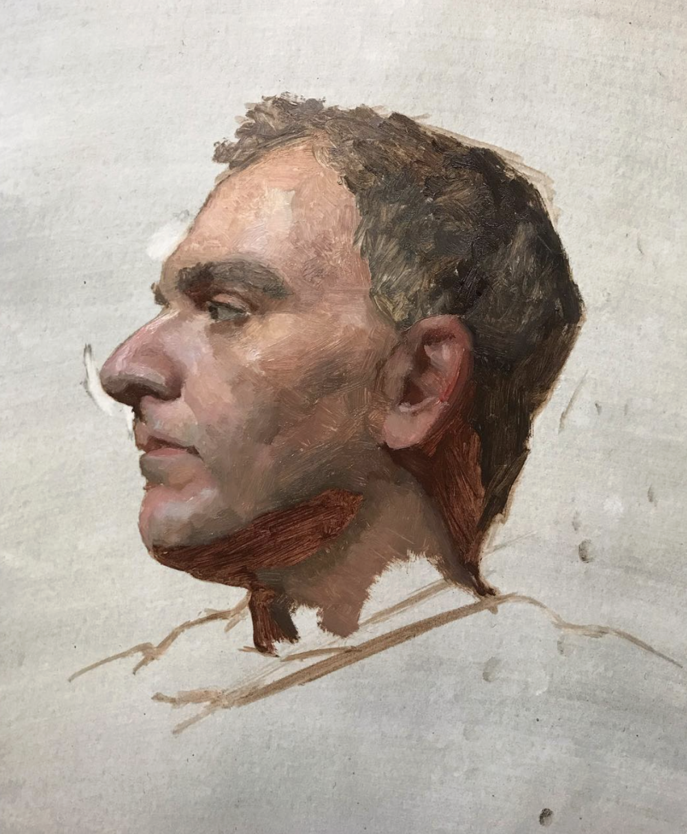 罗德里戈·马特奥是一位西班牙当代具象画家，以细腻而富有情绪张力的人物绘画而受到关注。他出生于西班牙，接受系统的学院派训练，在扎实的素描与油画基础之上发展出兼具古典结构与当代表达的个人风格。马特奥的创作多围绕人物肖像与半身像展开，尤其强调人物的精神状态与内在情绪。他擅长通过柔和却层次丰富的光影塑造体积，运用低饱和度的综合色调营造安静、内省的氛围。背景通常被处理得简洁甚至略带抽象，使观者的注意力集中在人物面部与姿态所传达的心理暗示之上。人物往往带有沉思或克制的表情，画面仿佛停留在情绪正在形成的瞬间，具有电影般的静态叙事感。