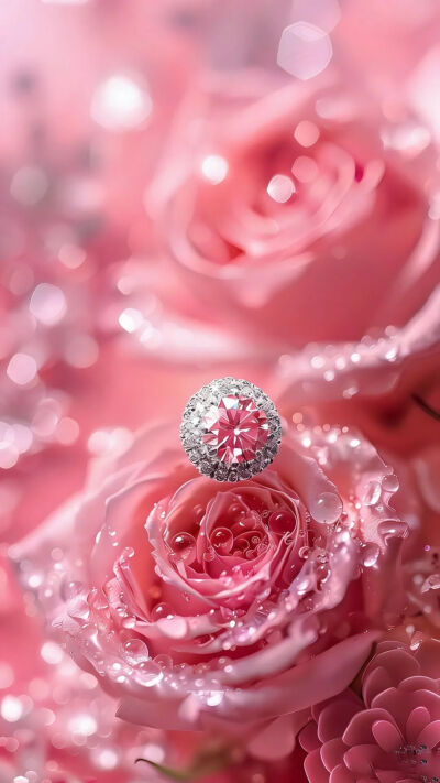粉玫瑰与戒指