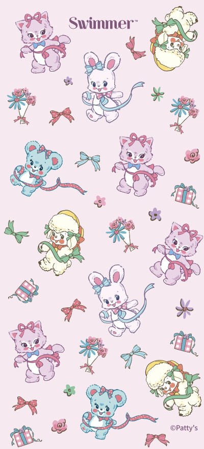 Swimmer 复古形象小可爱们 ！背景 头像 壁纸 