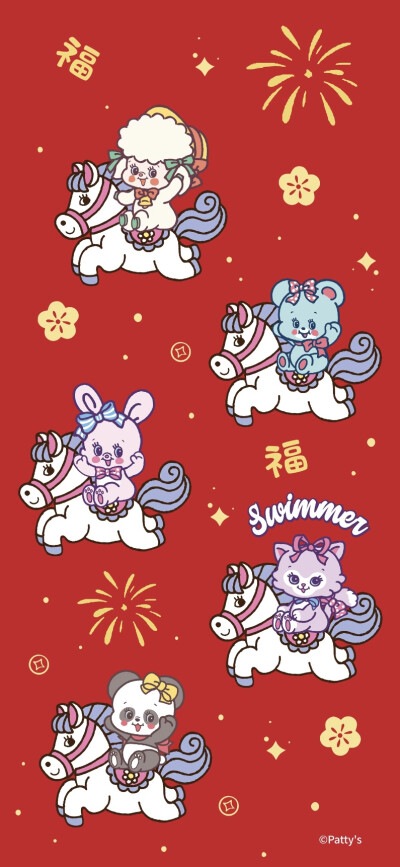 Swimmer 复古形象小可爱们 ！背景 头像 壁纸 