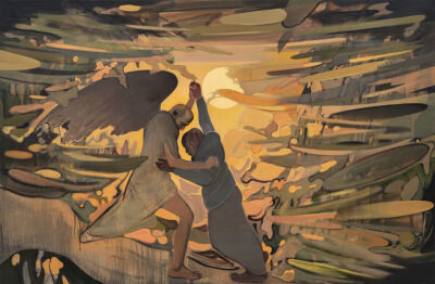 苏航《太阳照常升起》2024年，布面油画，320 × 210cm
