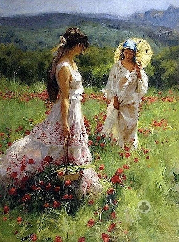 Vicente Romero Redondo
他的作品几乎描绘的都是女人
他画中的人
美的就像一场触不可及的梦
