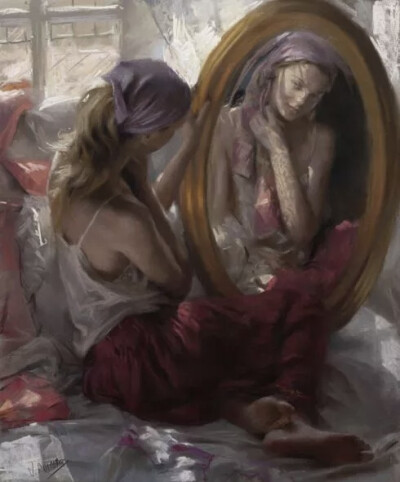 Vicente Romero Redondo
他的作品几乎描绘的都是女人
他画中的人
美的就像一场触不可及的梦
