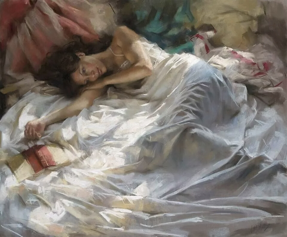 Vicente Romero Redondo
他的作品几乎描绘的都是女人
他画中的人
美的就像一场触不可及的梦
