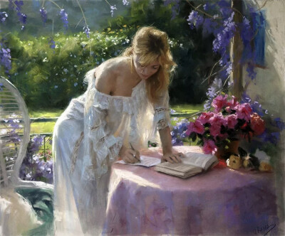 Vicente Romero Redondo
他的作品几乎描绘的都是女人
他画中的人
美的就像一场触不可及的梦
