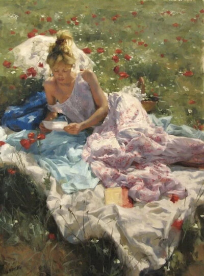 Vicente Romero Redondo
他的作品几乎描绘的都是女人
他画中的人
美的就像一场触不可及的梦
