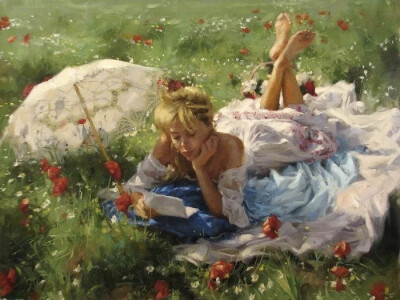 Vicente Romero Redondo
他的作品几乎描绘的都是女人
他画中的人
美的就像一场触不可及的梦
