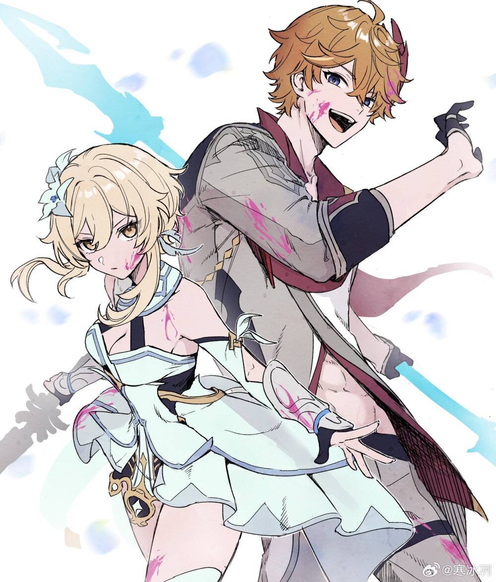 画师X：naya_nya23
原神 达荧 达达利亚 荧