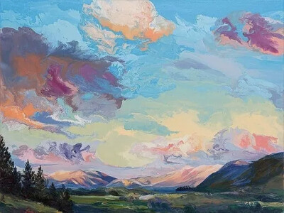 Carla Hananiah
是一位年轻的新西兰女性艺术家
她有着不一样的辽阔情怀
笔下的天空,尤其是晚霞
壮丽辽阔,色彩绚丽,层次分明
比摄影更美
看完都想去学油画了！
