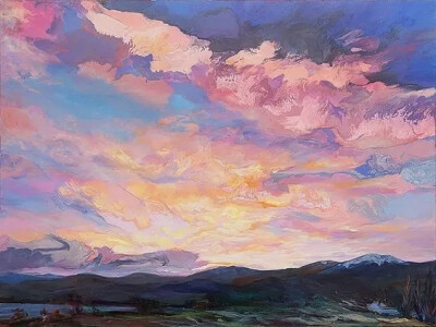 Carla Hananiah
是一位年轻的新西兰女性艺术家
她有着不一样的辽阔情怀
笔下的天空,尤其是晚霞
壮丽辽阔,色彩绚丽,层次分明
比摄影更美
看完都想去学油画了！
