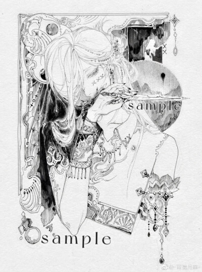 人物插画绘画线稿黑白手绘头像素描临摹细节几何素材风格个性
@俩仪月华