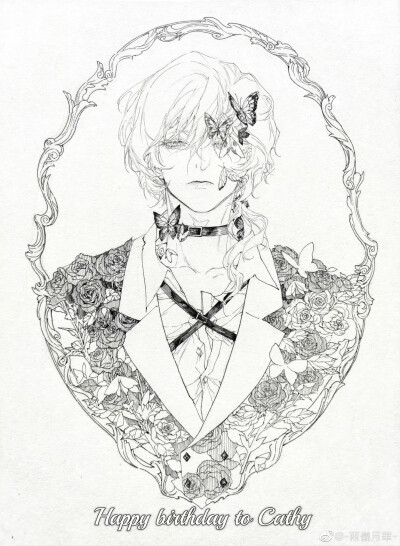 人物插画绘画线稿黑白手绘头像素描临摹细节几何素材风格个性
@俩仪月华