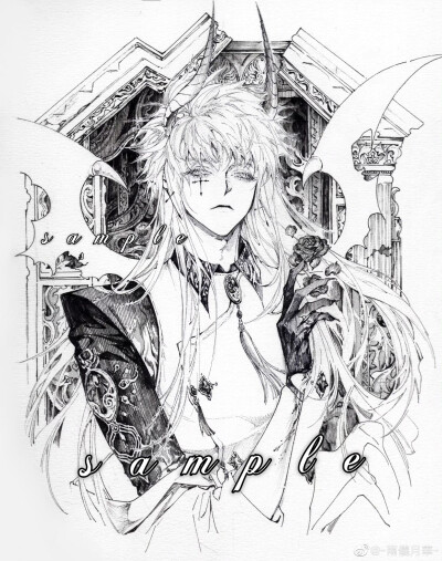 人物插画绘画线稿黑白手绘头像素描临摹细节几何素材风格个性
@俩仪月华