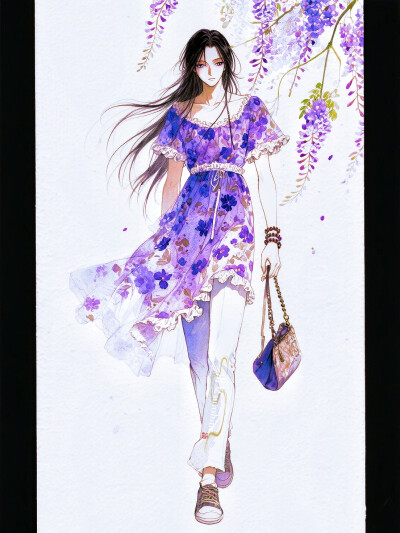 他说你任何为人称道的美丽，不及他第一次遇见你，时光苟延残喘，无可奈何#服设#立绘#角色设计#穿搭bot#情绪#创作人计划