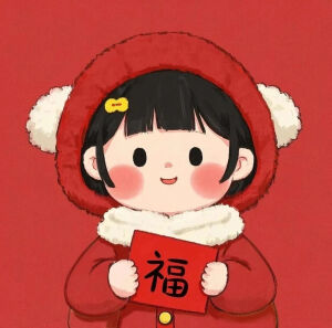头像 情侣头像 卡通 新年 可爱 少女心 手绘 