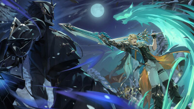 【原神日推「队长&法尔伽」同人作品展示】
「这会是一条无法回头的路。」
「…那正如我所愿。」
————————————
感谢画师：BUM_HICO（X）绘制作品 ​ ​​​