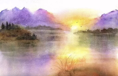 美国女画家 Lin Frye 水彩作品优美的色调搭配虚实有秩的空间感营造出一种迷人的意境美