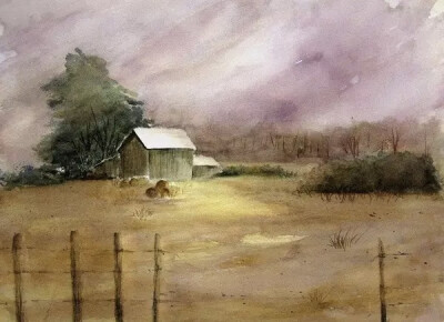 美国女画家 Lin Frye 水彩作品优美的色调搭配虚实有秩的空间感营造出一种迷人的意境美